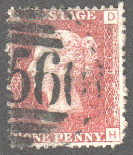 Great Britain Scott 33 Used Plate 192 - DH - Click Image to Close